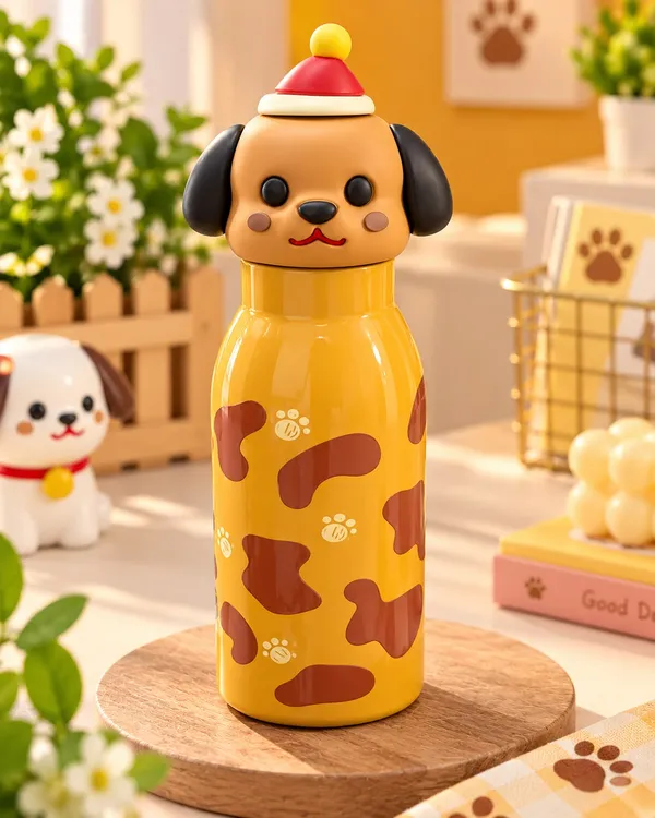 Cute_Caramel_Brown_Dog_Design_Kids_Water_Botlle