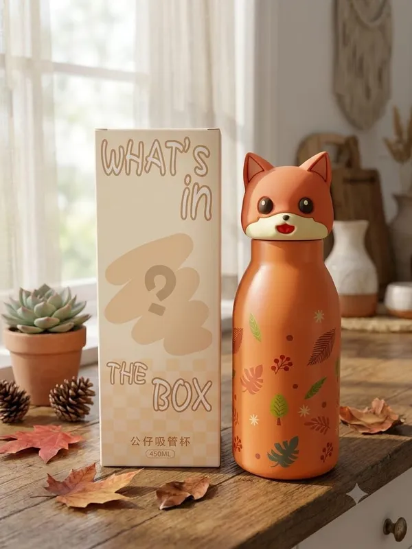 Cute_Fox_Design_Kids_Water_Bottle