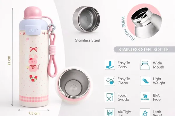 Cute_Rabbit_Printed_Stainless_Steel_Water_Bottle
