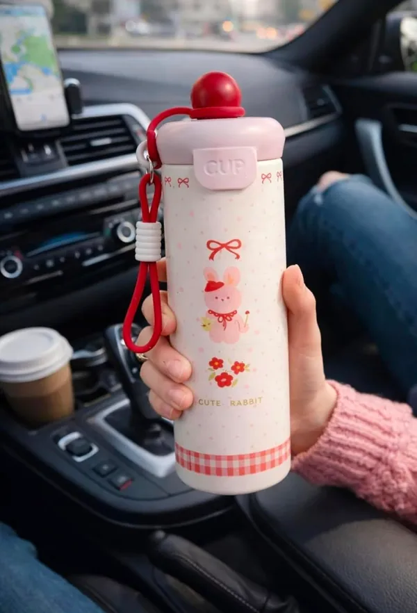 Cute_Rabbit_Printed_Stainless_Steel_Water_Bottle