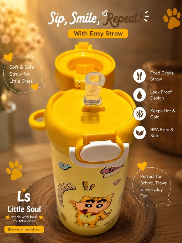 Cute_Shinchan_Stainless_Steel_Water_Bottle