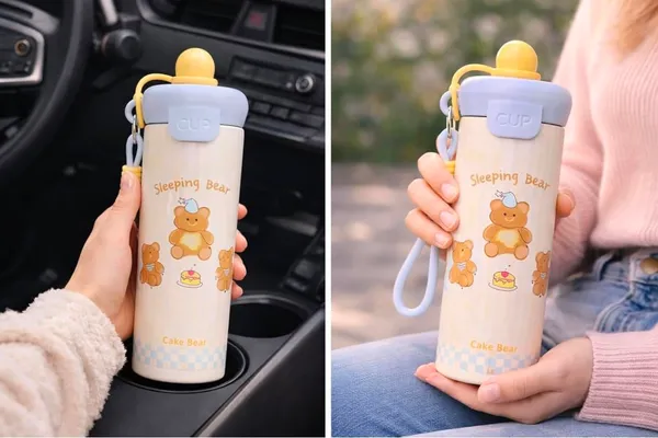 Cute_Sleeping_Bear_Printed_Stainless_Steel_Water_Bottle
