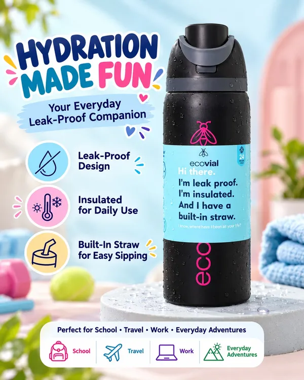 Ecovi​al_Black_Insulated_Stainless_Steel_960Ml_Water_Bottle_with_Built-in_Straw_|_Leak-Proof,_24-Hour_Cold_Retention