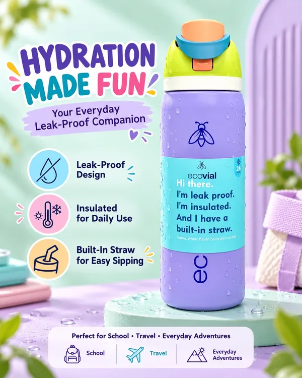 Ecovi​al_Purple_Insulated_Stainless_Steel_960Ml_Water_Bottle_with_Built-in_Straw_|_Leak-Proof,_24-Hour_Cold_Retention_