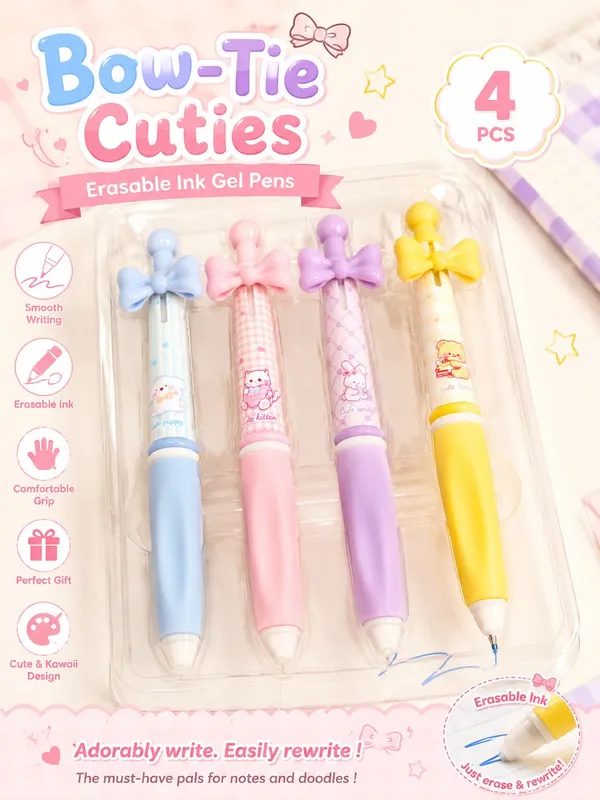 Kawaii_Bow_Erasable_Ink_Gel_Pens_Set_Of_4
