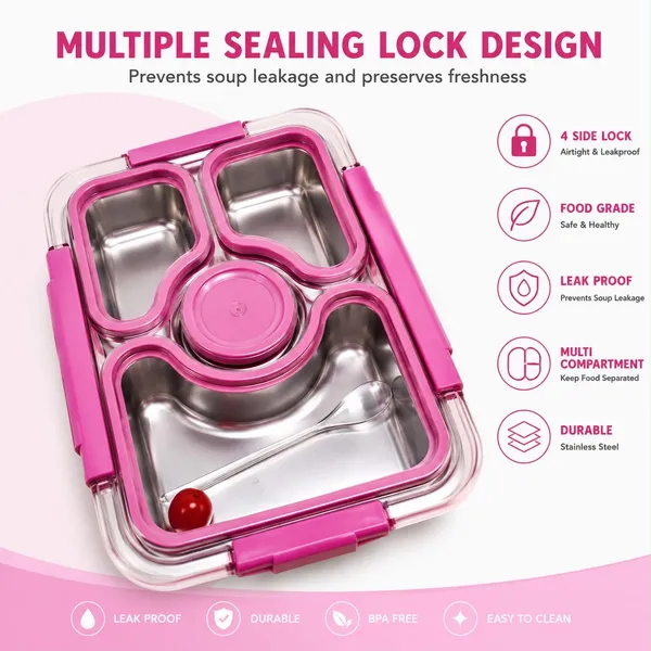 Stainless_Steel_Pink_Compartment_Lunch_Box