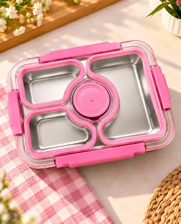 Stainless_Steel_Pink_Compartment_Lunch_Box
