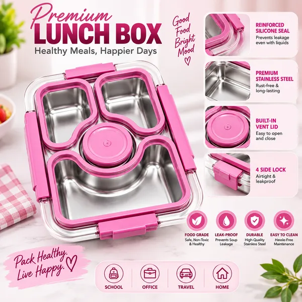 Stainless_Steel_Pink_Compartment_Lunch_Box