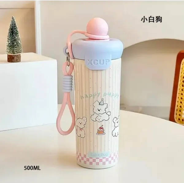 Happy_Puppy_Printed_Stainless_Steel_Water_Bottle