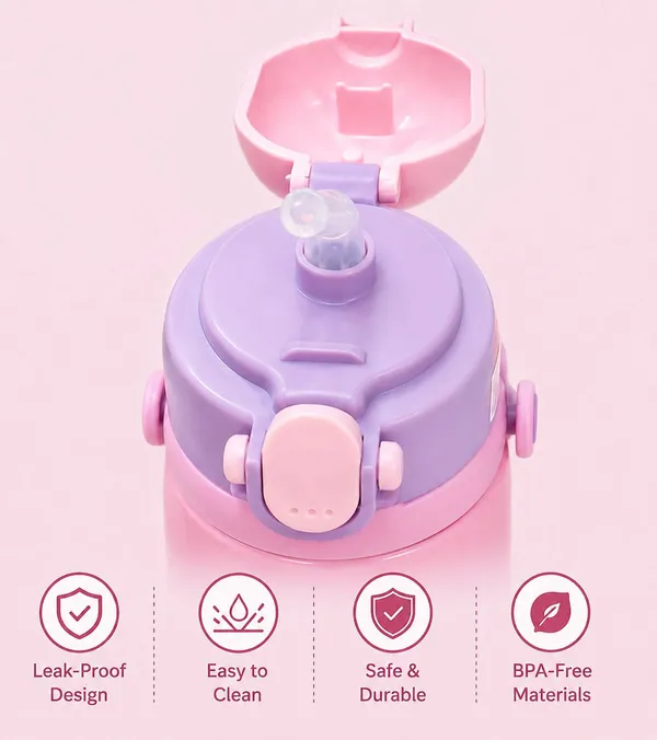 Pink_Cartoon_Flip-Top_Water_Bottle_for_Kids