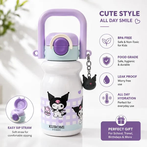 Kuromi_Kids_Stainless_Steel_Insulated_Water_Bottle_with_Handle_&_Charm