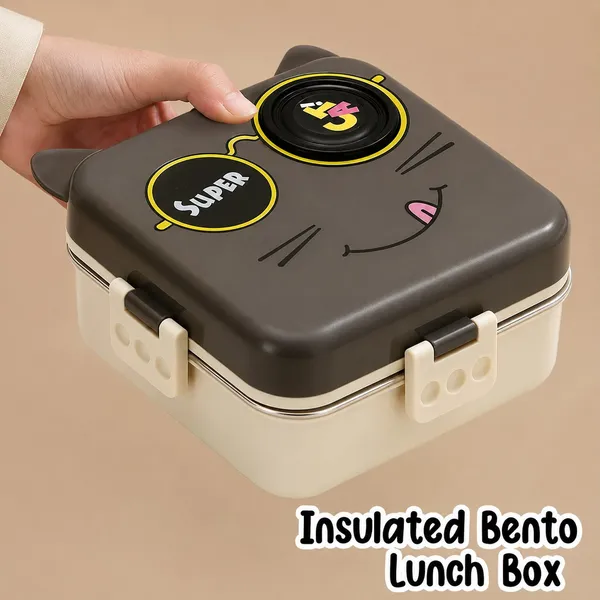 Super_Cat_Insulated_Bento_Grey_Lunch_Box