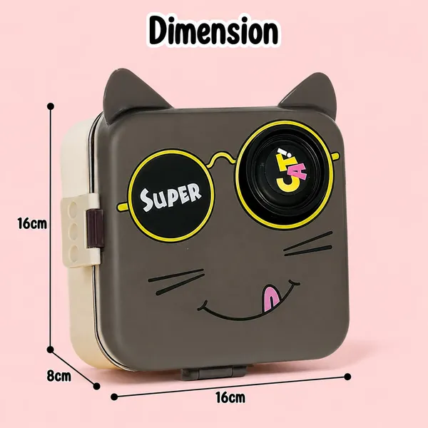 Super_Cat_Insulated_Bento_Grey_Lunch_Box
