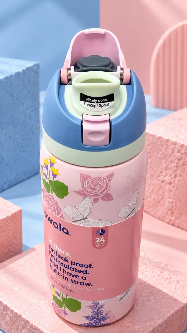 Owala_Premium_Floral_Pink_Insulated_Water_Tumbler_|_Luxury_Pastel_Design,_Leak-Proof_FreeSip_Lid_&_Built-In_Straw_–_32_oz