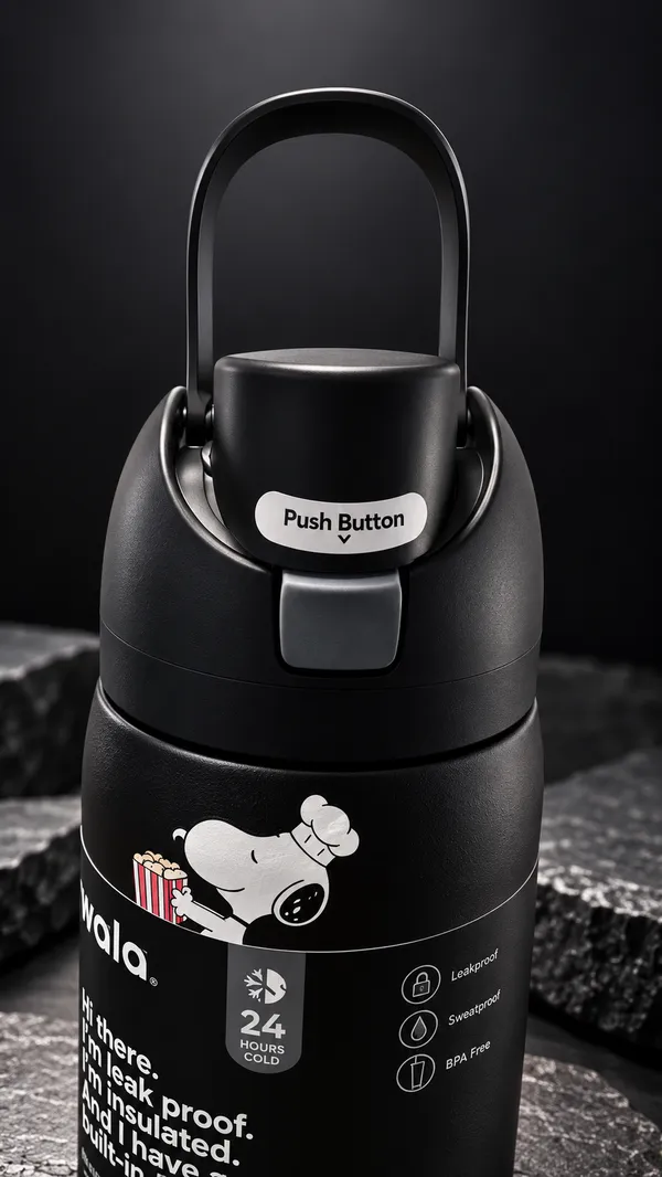 Owala_Snoopy_32Oz_Insulated_Water_Tumbler_–_Black_Edition,_Leak-Proof_with_Built-In_Straw