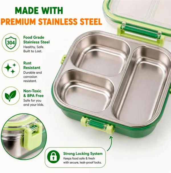 Premium_3-Compartment_Stainless_Steel_Lunch_Box_for_Kids_–_Leak-Resistant_Tiffin_Box_with_Secure_Locks