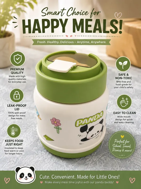 Premium_Panda_Kids_Insulated_Lunch_Box_–_Leak-Proof_Food_Container_with_Handle_(Green)