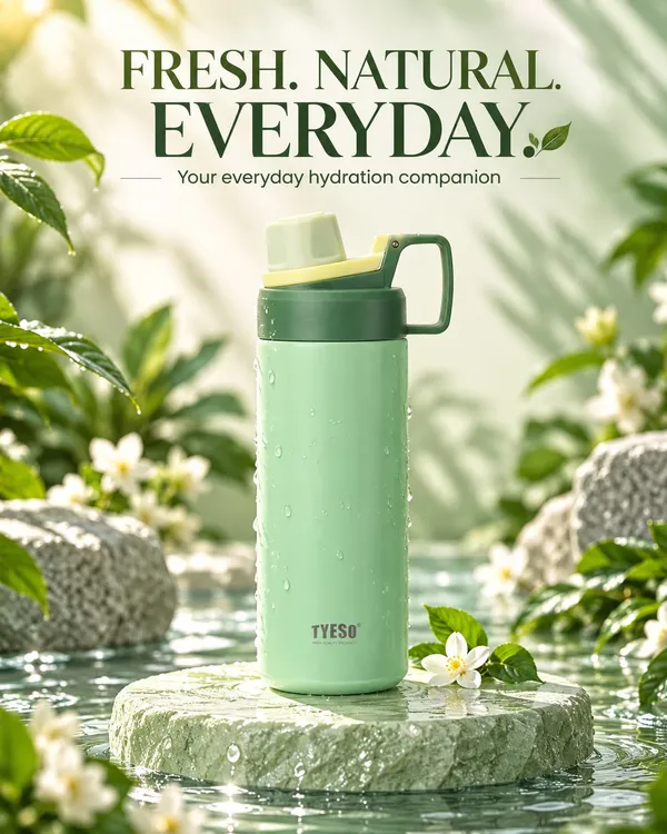 TYESO_Green_Insulated_Stainless_Steel_Sports_750Ml_Water_Bottle_(Fizz_Haze_model)_with_a_spout_lid_and_easy-grip_handle_