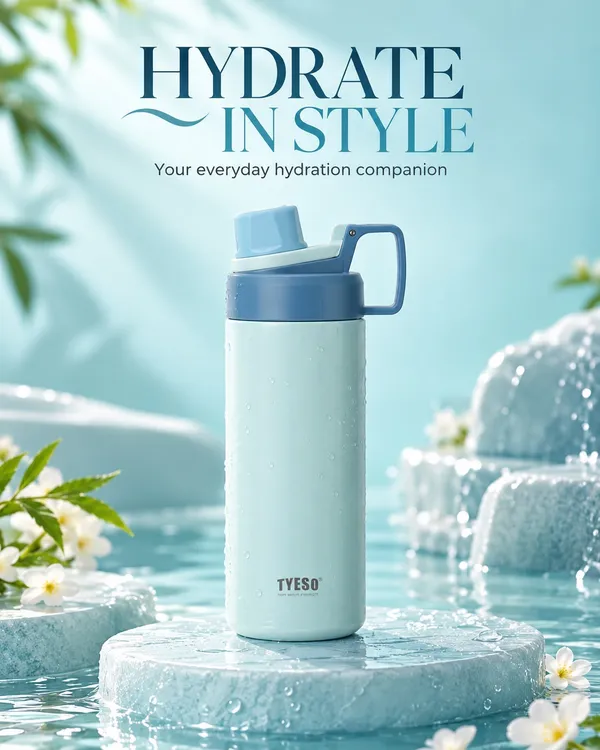 TYESO_Skyblue_Insulated_Stainless_Steel_Sports_750Ml_Water_Bottle_(Fizz_Haze_model)_with_a_spout_lid_and_easy-grip_handle_