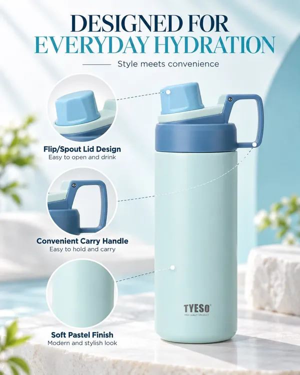 TYESO_Skyblue_Insulated_Stainless_Steel_Sports_750Ml_Water_Bottle_(Fizz_Haze_model)_with_a_spout_lid_and_easy-grip_handle_