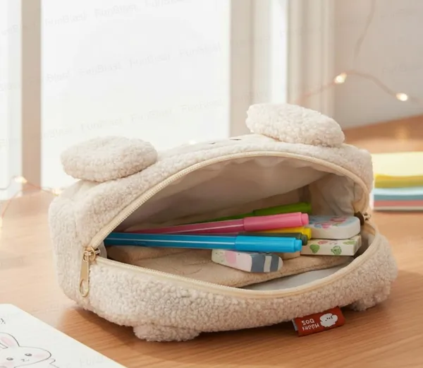 Cream_Plush_Rabbit_Stationery_Pouch