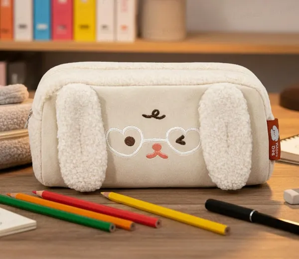 Cream_Plush_Rabbit_Stationery_Pouch