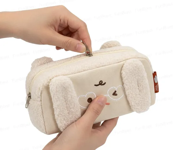 Cream_Plush_Rabbit_Stationery_Pouch