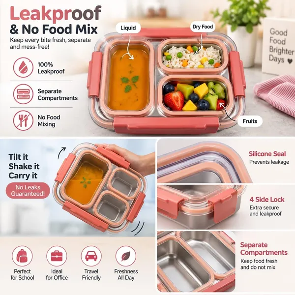 Stainless_Steel_Rose_Gold_3_Compartment_Lunch_Box