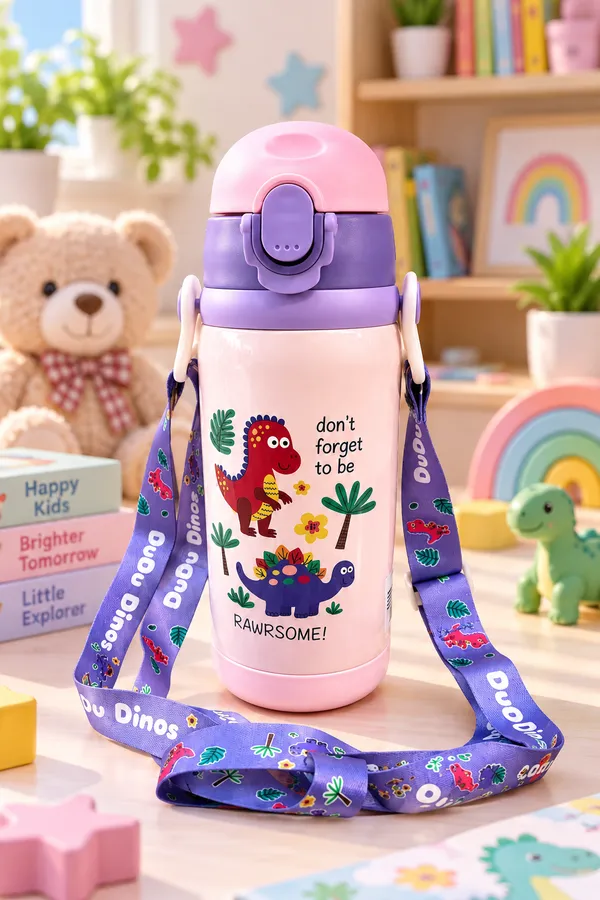 Pink_Dinosaur_Flip_Lid_Water_Bottle_for_Kids