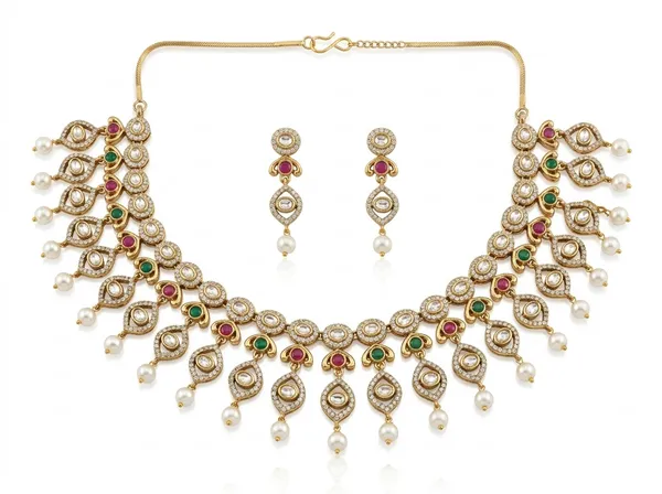 Golden_Multicolour_Alloy_Kundan_Stone_Necklace_Earrings_Set_For_Women