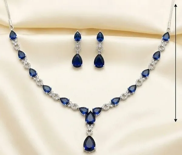 Silver_Blue_Alloy_Blue_Teardrop_Stone_Necklace_And_Earrings_Set_For_Women