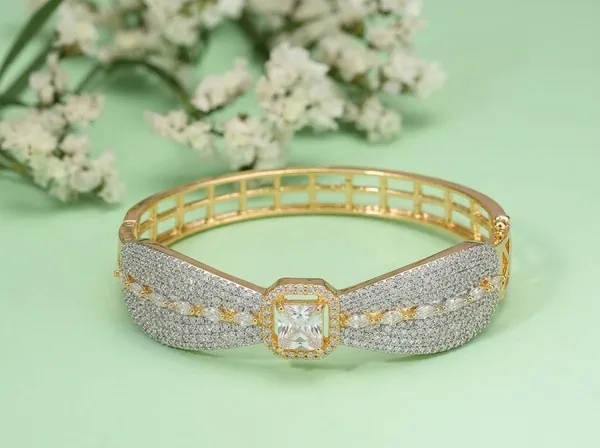Gold_Silver_Alloy_Crystal_Bow_Open_Cuff_Bangle_Bracelet_For_Women