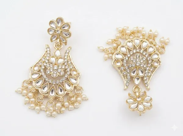 Silver_Gold_Alloy_Floral_Teardrop_Chandelier_Earrings_For_Women