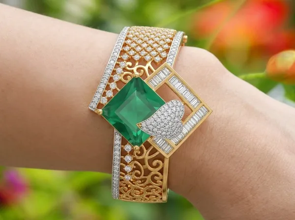 Gold_Green_Alloy_Crystal_Openwork_Wide_Cuff_Bracelet_For_Women