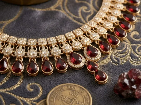 Gold_Red_Alloy_Teardrop_Stone_Necklace_Earrings_Maang_Tikka_Set_For_Women