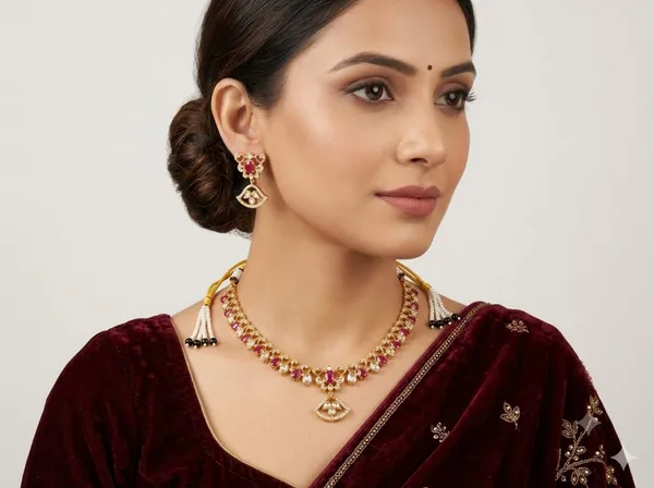 Golden_Pink_Premium_Handmade_Kunden_Necklace_Earrings_Set_For_Women
