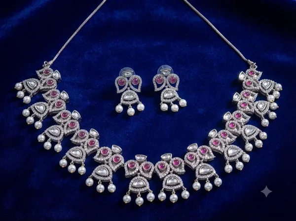 Handmade_premium_quality_Antique_Silver-Plated_Kundan_Necklace_Set_For_Women