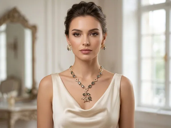Rose_Gold_Alloy_Smoky_Grey_Crystal_Necklace_And_Earrings_Set_For_Women