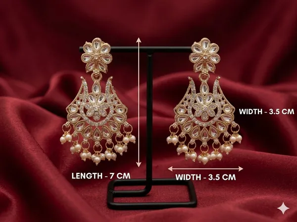 Silver_Gold_Alloy_Floral_Teardrop_Chandelier_Earrings_For_Women