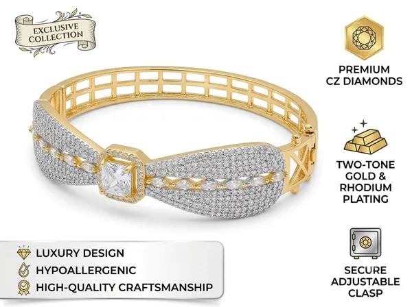 Gold_Silver_Alloy_Crystal_Bow_Open_Cuff_Bangle_Bracelet_For_Women