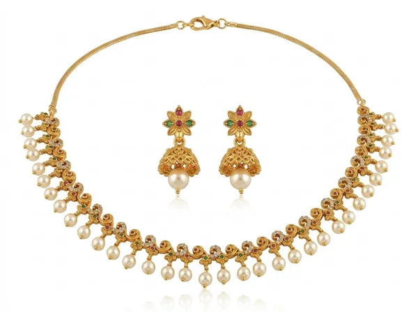 Golden_Alloy_Temple_Floral_Necklace_And_Jhumka_Earrings_Set_For_Women