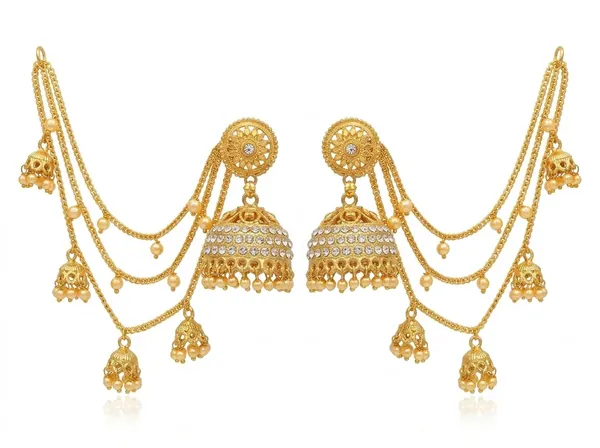 Gold_Alloy_Jhumka_Ear_Chain_Drop_Earrings_For_Women