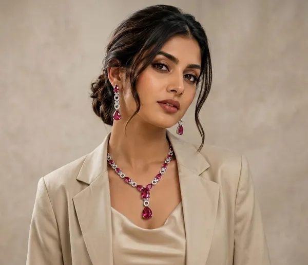 Silver_Red_Alloy_Teardrop_Stone_Necklace_Earrings_Set_For_Women