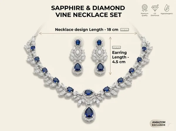 Silver_Blue_Premium_Handmade_American_Diamond_Floral_Cubic_Zirconia_Necklace_Earrings_Set_For_Women