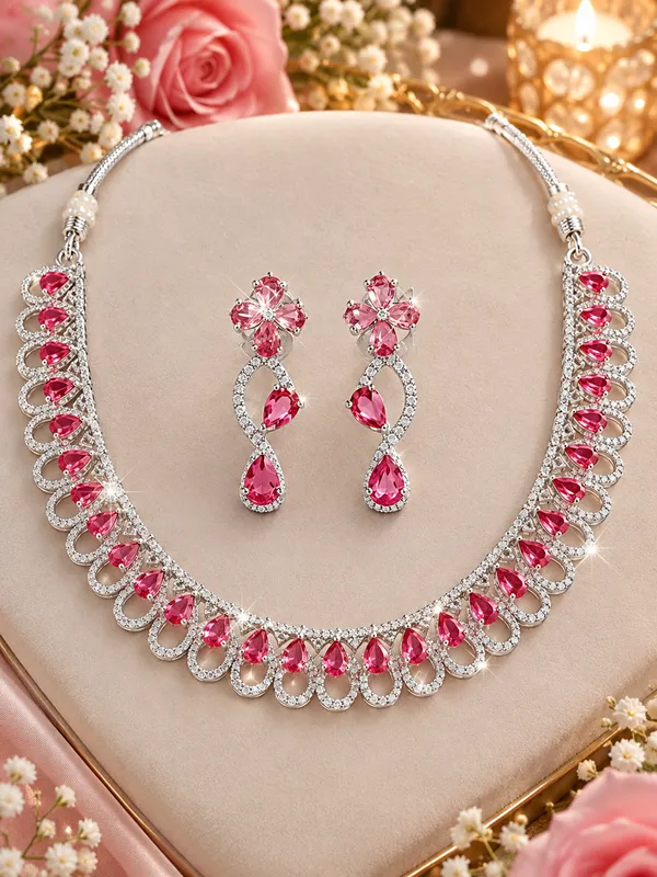 Elegant_Dazzling_Handmade_Anti_Tarnish_light_weight_Ruby_cubic_Zirconia_AD_Necklace_Set_