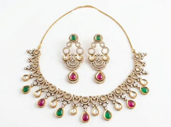 Gold_Multicolor_Alloy_Kundan_Necklace_And_Earrings_Set_For_Women