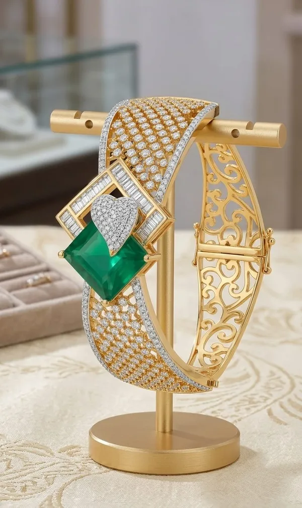 Gold_Green_Alloy_Crystal_Openwork_Wide_Cuff_Bracelet_For_Women
