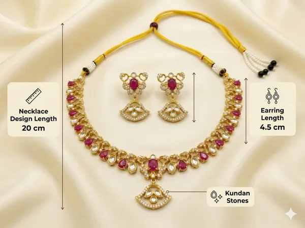 Golden_Pink_Premium_Handmade_Kunden_Necklace_Earrings_Set_For_Women