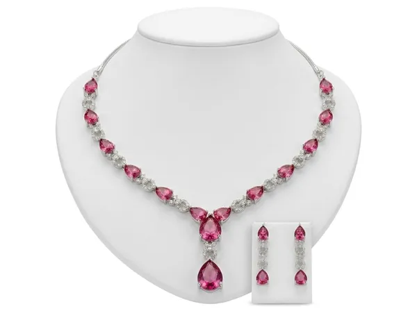 Silver_Red_Alloy_Teardrop_Stone_Necklace_Earrings_Set_For_Women