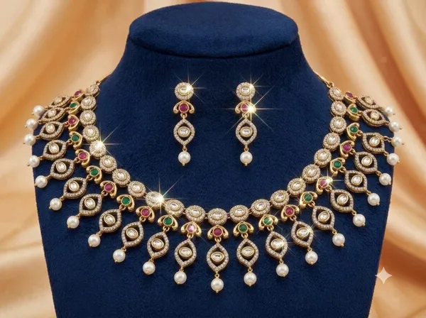 Golden_Multicolour_Alloy_Kundan_Stone_Necklace_Earrings_Set_For_Women